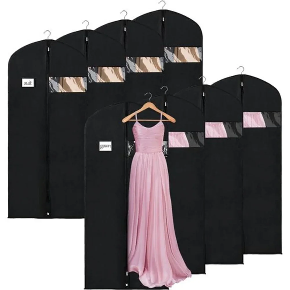 60'' Dress Bag for Gown, Set of 8 Dress Garment Bags for Gowns, Garment Bag
